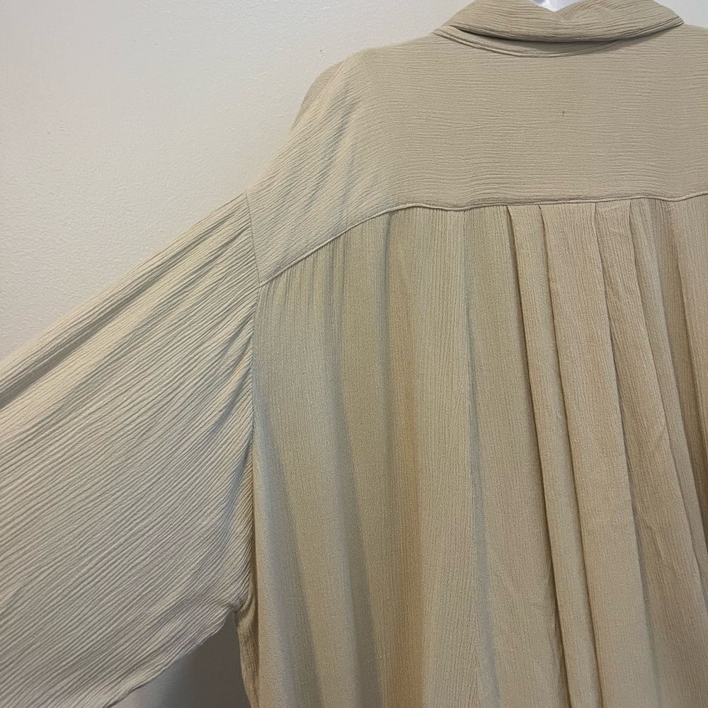 MYRAH PENALOZA Beige Kundalini Bamboo Rayon Button Gown One Size Dress. - Picture 12 of 14
